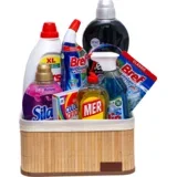 Paket kućne hemije, 8 proizvoda + Bambus korpa za odlaganje