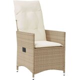 vidaXL 9-dijelni vrtni bistro set od poliratana s jastucima bež - Bež Bez naslona za noge 8 | shoptok.hr
