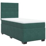 vidaXL Box spring postelja z vzmetnico temno zelena 90x200 cm žamet, (21304932) | Shoptok.si