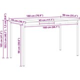  Barska miza Bela 180 x 90 x 105 cm Masivno borovo les, (5000268642) | Shoptok.si