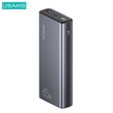 Usams zunanja baterija powerbank 30.000 mAh US-CD165 Quick Charge / PD 65W z LCD-jem / 3x izhod - črn | Shoptok.si