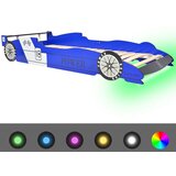  Dječji krevet u obliku trkaćeg automobila LED 90 x 200 cm plavi | shoptok.hr