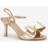 Boto High heel sandals with bow golden Noliva | Shoptok.si