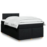 vidaXL Box spring postelja z vzmetnico črn 120x200 cm blago | Shoptok.si