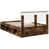  Krevetna konstrukcija s uzglavljem Dimljeni hrast 120 x 190 cm | shoptok.hr
