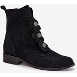 Zazoo Suede women's ankle boots 3085 black with decorative flowers | shoptok.hr