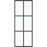  Klizna vrata od stakla ESG i aluminija 76 x 205 cm crna | shoptok.hr