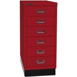 BISLEY Predalnik MultiDrawer™, serija 29, s podnožjem, DIN A4, 6 predalov, kardinalsko rdeč | Shoptok.si