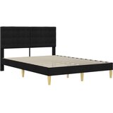  Okvir kreveta s madracem s uzglavljem Crna 160 x 200 cm tkanina | shoptok.hr