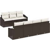 Set od 8 komada vrtne sofe s jastučićima smeđi poli ratan | shoptok.hr