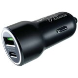 Prio Fast Charge Car Charger 20W PD (USB C) + QC 3.0 (USB A) black | shoptok.hr