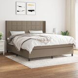 The Living Store Box spring postelja z vzmetnico taupe 160x200 cm blago - Box Spring Postelja, (21514546) Cene