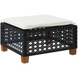  Vrtni tabure s jastukom crni 63 5x56x32 cm od poliratana | shoptok.hr