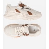 Shelvt Beige women's sneakers with a thick sole | Shoptok.si