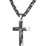 IZMAEL Moški verižnik GR-32544 - Črna/Srebrna/60cm | Shoptok.si