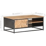  Stolić za kavu 90 x 50 x 35 cm od masivnog bagremovog drva | Eponuda.ba