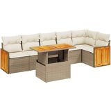  7-dijelni set vrtnih sofa od poliratana s jastucima bež | shoptok.hr