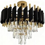  Plafonski luster CRISTAL 5xE14/10W/230V crna/zlatna | Eponuda.com