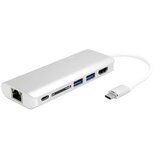 Linkom USB-C hub sa 2×USB 3.0, HDMI, SD i Gigabit RJ45 priključkom, crni | Eponuda.com
