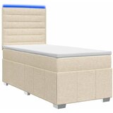  LED okvir za krevet s madracem Krem 100 x 200 cm Tkanina - Krem 100 x 200 cm Dizajn linija | shoptok.hr