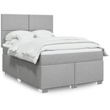  Krevet s oprugama i madracem svjetlosivi 140x190 cm od tkanine | shoptok.hr