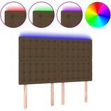  LED uzglavlje tamnosmeđe 144x5x118/128 cm od tkanine | shoptok.hr