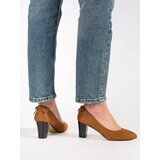 GOODIN Brown suede pumps on a heel | Shoptok.si