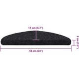 vidaXL Preproge za stopnice samolepilne 30 kosov črne 56x17x3 cm | Shoptok.si