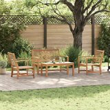 Sjedeća garnitura za vrt 4 pcs Prirodna Čvrsto teak drvo | shoptok.hr