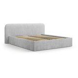 Micadoni Svijetlo sivi tapecirani bračni krevet s prostorom za odlaganje s podnicom 200x200 cm Elizabeth – | shoptok.hr