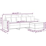  Trosjed s tabureom krem 180 cm od tkanine | shoptok.hr