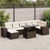 vidaXL 8-dijelni set vrtnih sofa s jastucima smeđi od poliratana | shoptok.hr