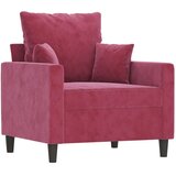  Fotelja s tabureom crvena boja vina 60 cm baršunasta | shoptok.hr