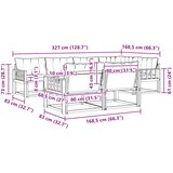  Set vanjskih sofa s jastukom 7 pcs Bijela i crna | Eponuda.com