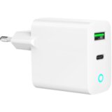  USB punjač 1xType-C + 1xUSB-A fast charger, 20W, white, LED, GEMBIRD, TA-UC-PDQC20L-W-01 Cijene