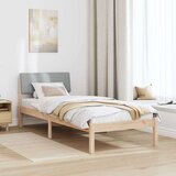  Okvir kreveta s uzglavljem Smeđa i svijetlo siva 75 x 190 cm | shoptok.hr