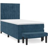 Box spring krevet s madracem tamnoplavi 90x200 cm baršunasti | shoptok.hr