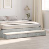 vidaXL Predali za posteljo Vzmetna siva 200x36,5x16,5 cm Izdelano iz lesa | Shoptok.si