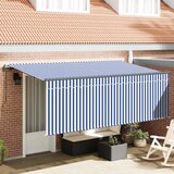 Skrovita tenda Plava i bijela 350 x 200 cm Poliester i aluminij | shoptok.hr