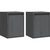 Furnova Stenska omarica 2 kosa siva 30x30x40 cm trdna borovina, (21949740) | Shoptok.si