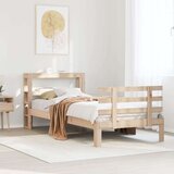 vidaXL Posteljni okvir z vzglavjem 100x200 cm trdna borovina | Shoptok.si