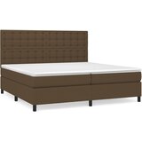  Krevet s oprugama i madracem tamnosmeđi 200x200 cm od tkanine | shoptok.hr