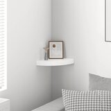  Plutajuća kutna polica visoki sjaj bijela 25x25x3,8 cm MDF | shoptok.hr