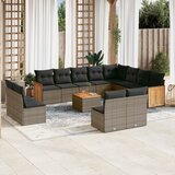  13-dijelni set vrtnih sofa od poliratana s jastucima sivi | shoptok.hr