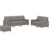  3-dijelni set sofa s jastucima smeđesivi od tkanine | shoptok.hr
