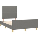  The Living Store Posteljni okvir z vzglavjem temno siv 120x190 cm tkanina - Posteljni Okvir Z Vzglavjem, (21497641) | Shoptok.si