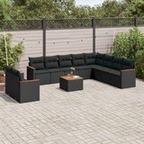  11-dijelni set vrtnih sofa od poliratana s jastucima crni Cijene