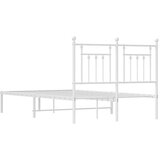  Metalni okvir za krevet s uzglavljem bijeli 135x190 cm | shoptok.hr