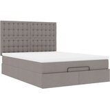 vidaXL Otomanski posteljni okvir z vzmetnico taupe 140x200 cm blago | Shoptok.si