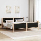  Okvir kreveta Smeđa i crna 200 x 200 cm Masivna borovina | shoptok.hr